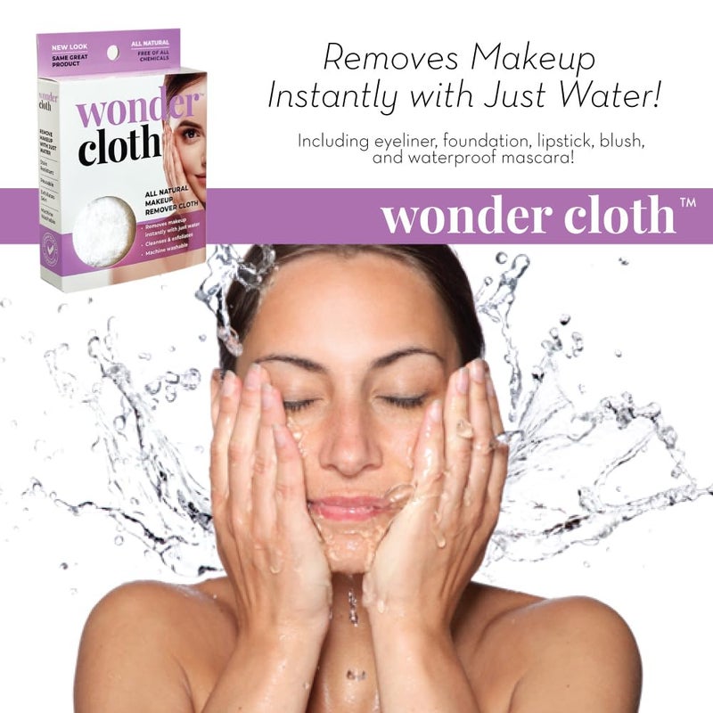 Wonder Cloth (Pack of 2) - All Natural Make-Up Remover Cloth, Removes Makeup Instantly with Just Water, Cleanses and Exfoliates, Machine Washable - Image 5