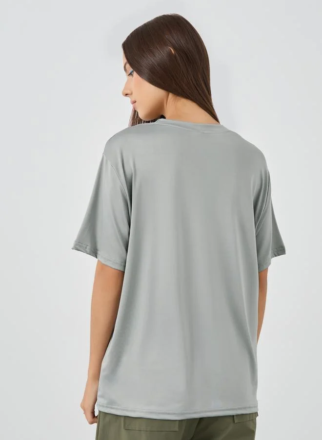 Take Two Take Two Slogan Print Regular Fit T-Shirt