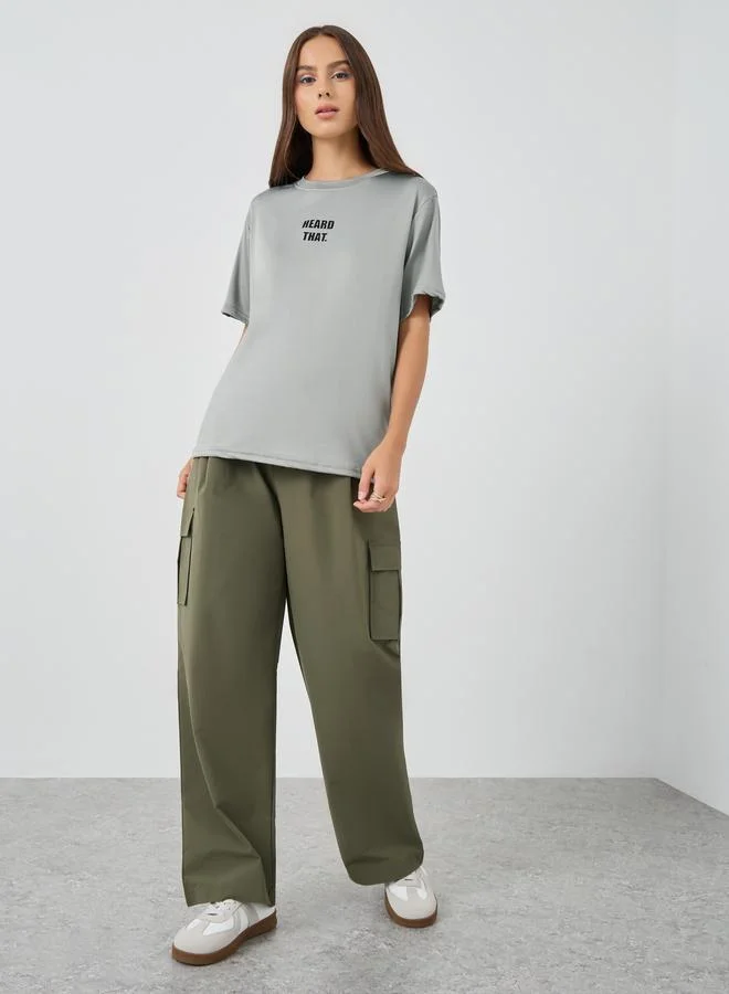 Take Two Take Two Slogan Print Regular Fit T-Shirt