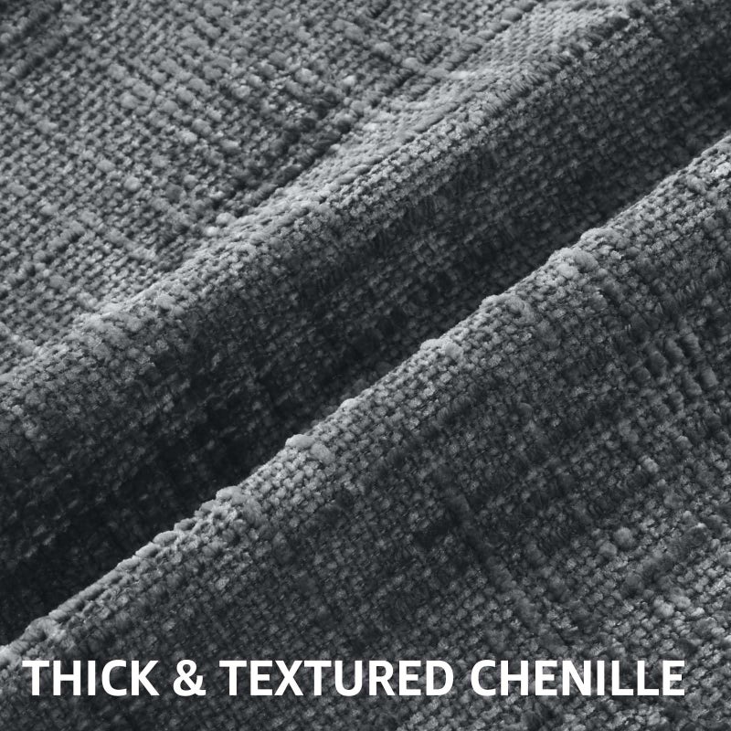 decorUhome Dark Grey Chenille Throw Pillow Covers 18x18 Set of 2 Textured Soft Cozy Slubby Couch Pillow Covers Modern Farmhouse Boho Decorative Pillow Cases for Bed Sofa Living Room - Image 2