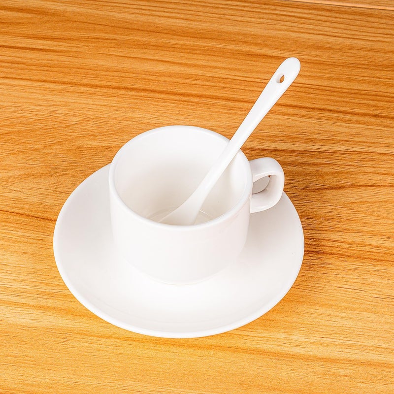 Voeveca White Long Handle Porcelain Spoons Coffee, Tea, Yogurt and Ice-cream, Cutlery Fitting Ceramic Spoons 5.9 Inch Set of 10 (10, 5.9 inch) - Image 5
