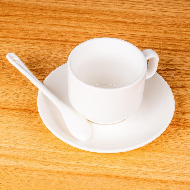 Voeveca White Long Handle Porcelain Spoons Coffee, Tea, Yogurt and Ice-cream, Cutlery Fitting Ceramic Spoons 5.9 Inch Set of 10 (10, 5.9 inch) - Image 4