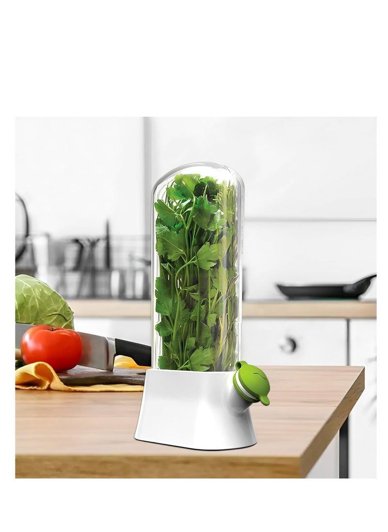 SYOSI - Fresh Herb Keeper, for Refrigerator, Space, Saving Container for Cilantro, Mint, Parsley, and Asparagus, Plastic Storage Container for Herb Preservation - Image 1