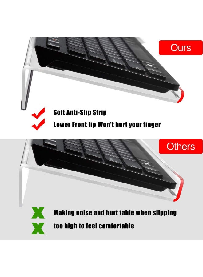 Acrylic Keyboard Tray High Display Stand Transparent Anti-slip Keyboard Holder Computer Digital Accessories Bracket-Color:Transparent-Style:Small Keyboard Stand - Image 3