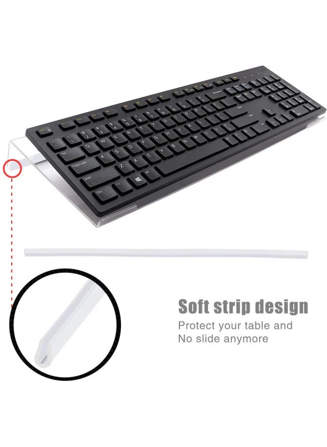 Acrylic Keyboard Tray High Display Stand Transparent Anti-slip Keyboard Holder Computer Digital Accessories Bracket-Color:Transparent-Style:Small Keyboard Stand - Image 2