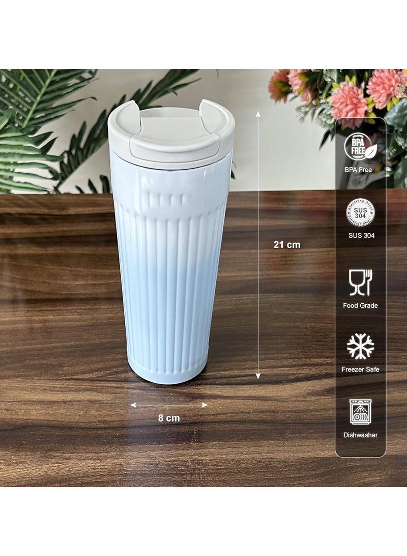 ارواق 500 مللي أكواب القهوة المحمولة الفولاذ المقاوم للصدأ زجاجات حرارية سيارة مكتب زجاجة ماء فراغ قوارير فنجان القهوة كوب حراري للسفر - Image 2