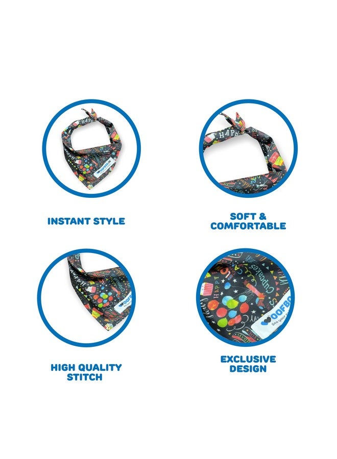 W Brings Birthday Cakes & Balloons Dog Bandana/Scarf | This Stunning Gorgeous Design Dog Bandana Scarf Is Perfect Styling Accessory For Dogs Large, Medium & Small. One Size Fits All. - Image 2