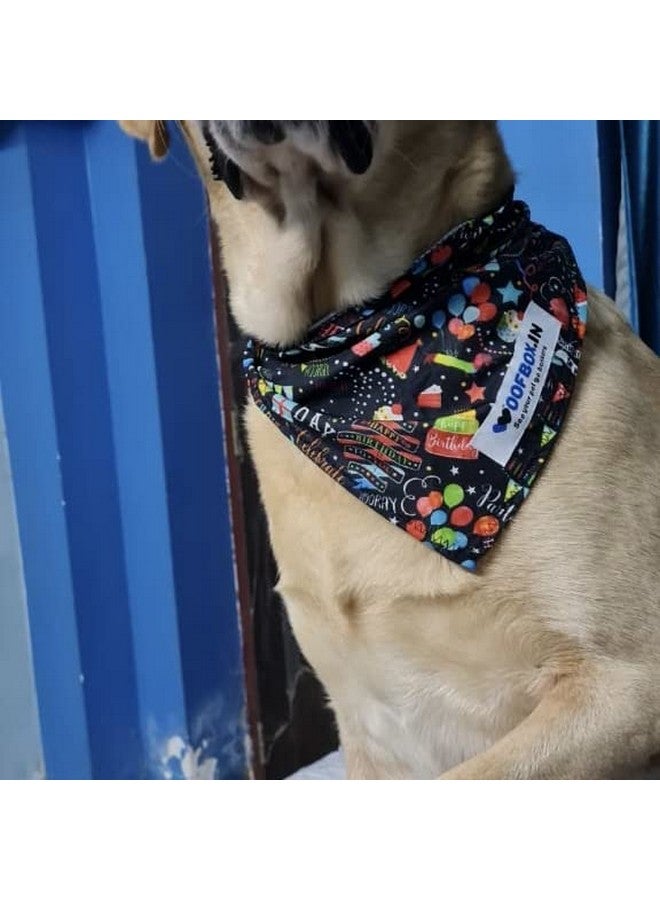 W Brings Birthday Cakes & Balloons Dog Bandana/Scarf | This Stunning Gorgeous Design Dog Bandana Scarf Is Perfect Styling Accessory For Dogs Large, Medium & Small. One Size Fits All. - Image 3