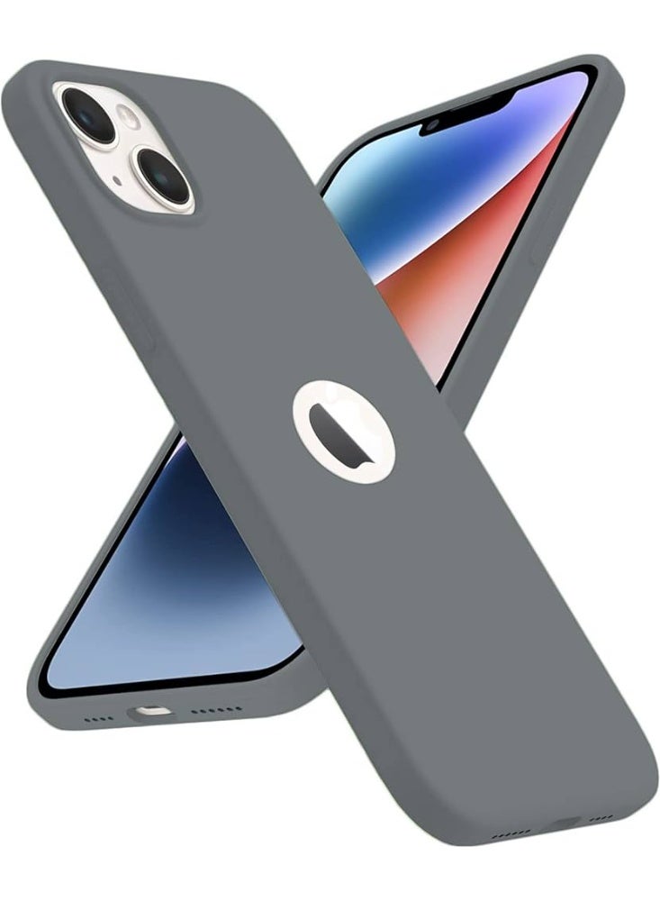 Liquid Silicone Cover For iPhone 14 Plus , Silky Soft Touch, Anti-Scratch Shockproof Protective Case with Microfiber Lining For iPhone 14 Plus - Grey