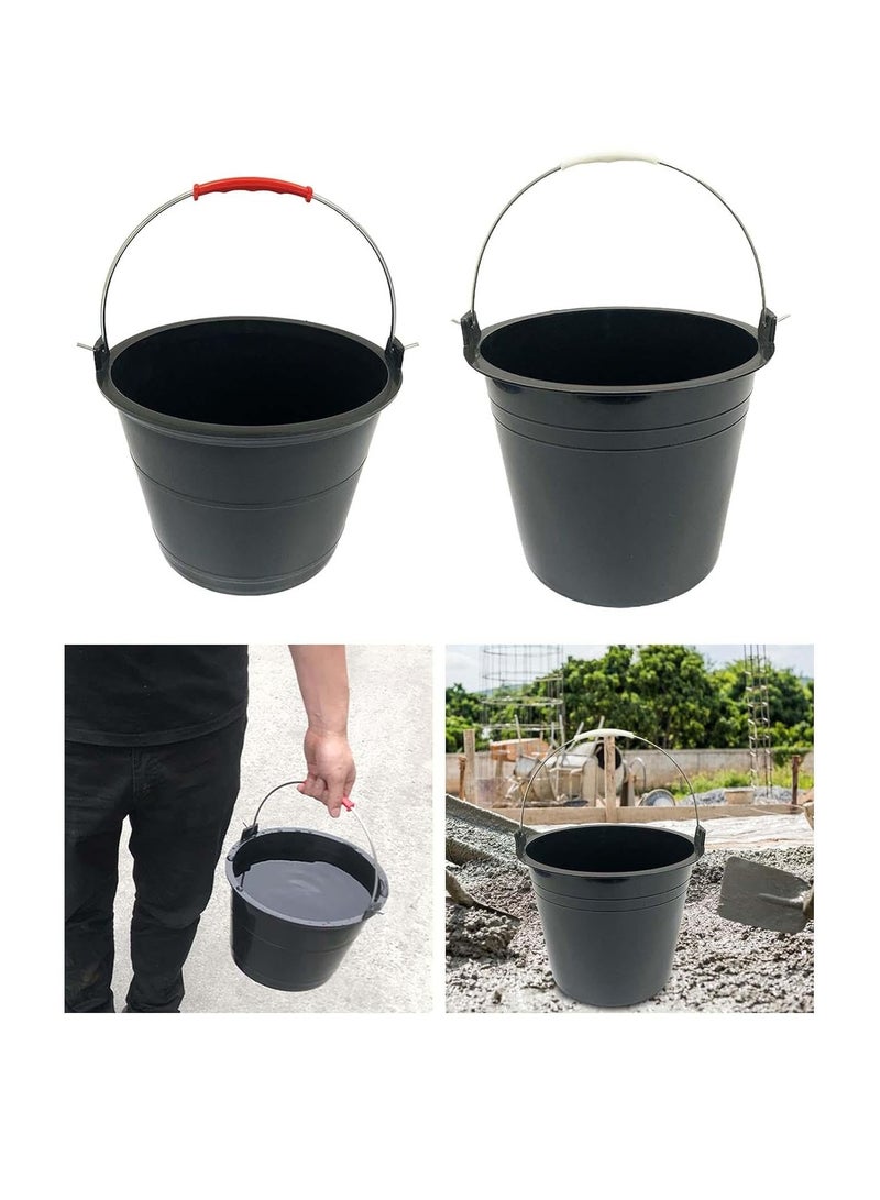 ABBASALI PVC Light Weight Bucket with Handle for Outdoor Gardeners,Construction Field etc With 3 Pair Gloves & 20Pcs Face Mask (6, BLACK)  - Image 2
