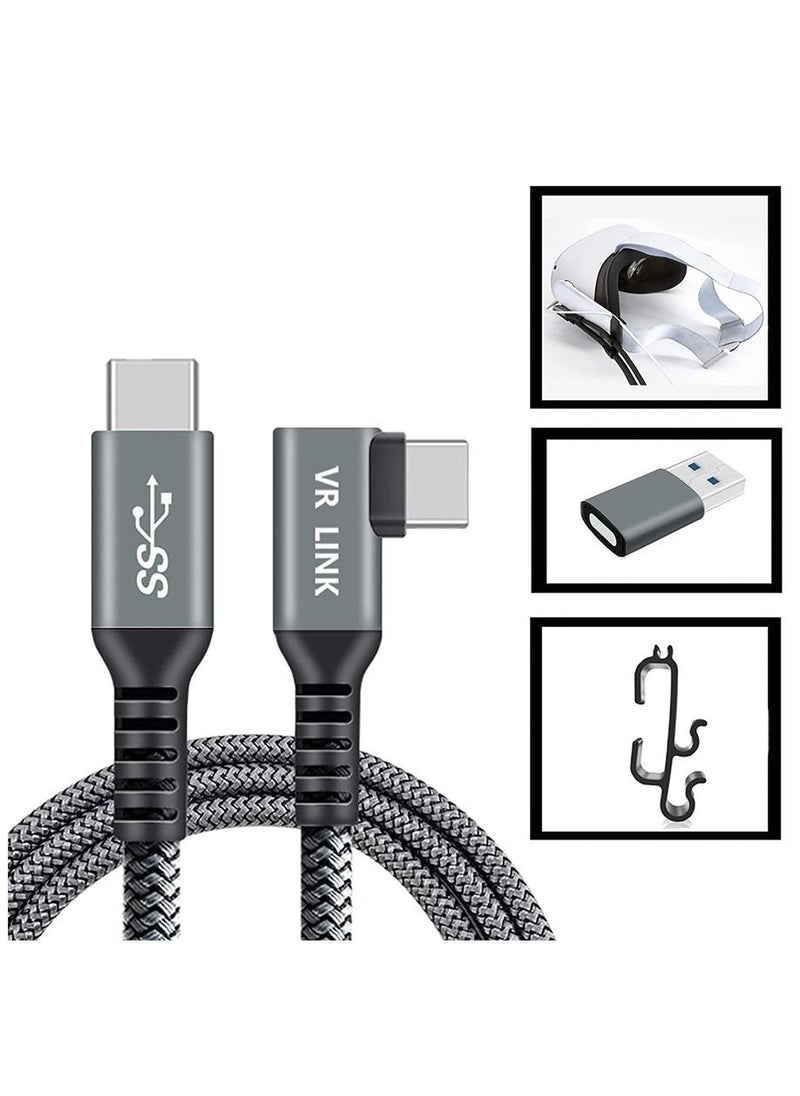 Captaintech - Link Cable 16FT 5M VR Headset Cable USB 3.2 Gen1 High Speed Data Transfer Fast Charging Type C to C Cable - Image 1