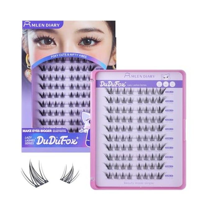 MLEN DIARY Natural Lash Clusters with Remover, 114 Pcs Wispy DIY Eyelash Extensions Kit, Handmade Lightweight Compact Design, Gift for Beauty Lovers, C Curl - Image 1