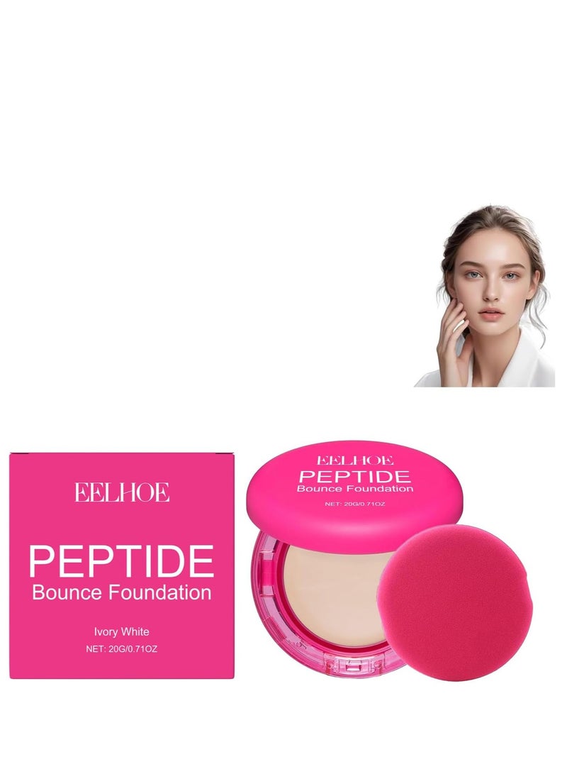 EELHOE Peptide Bounce Foundation | Anti-Aging Vegan Makeup with Firming Peptides, Medium Buildable Coverage, Blurs Wrinkles & Smooths Skin Texture - Clean Formula for Mature Skin 20g - Image 1