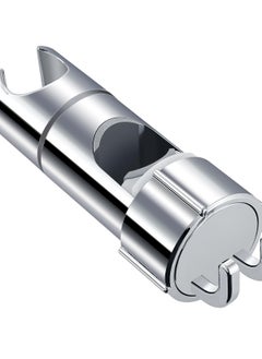 Shower Head Holder, Shower Holder Bracket 16-27 mm Diameter Chrome-Plated + ABS Design Hand Adjustable Shower Head Holders Replacement Easy Installation for Slide Rod Includes 2 Hooks
