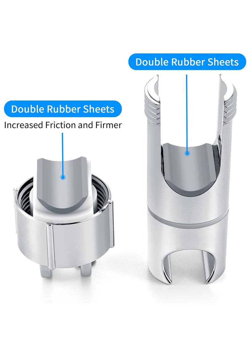 Excefore - Shower Head Holder, Shower Holder Bracket 16-27 mm Diameter Chrome-Plated + ABS Design Hand Adjustable Shower Head Holders Replacement Easy Installation for Slide Rod Includes 2 Hooks - Image 1