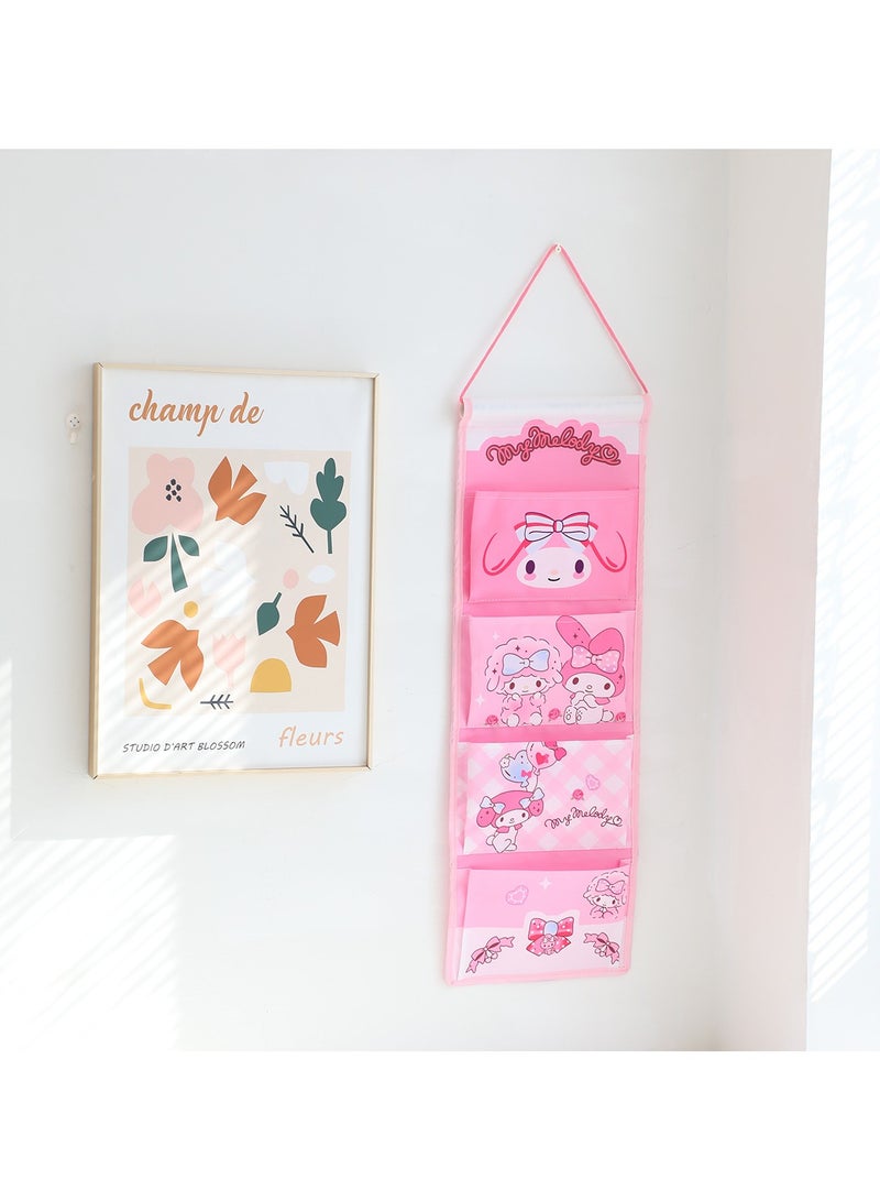 general 4 Pieces Cute Cartoon Hanging Closet Organiser and Storage Cabinet, 4 Shelves Closet Hanging Storage Shelf Girls Bedroom - Image 2