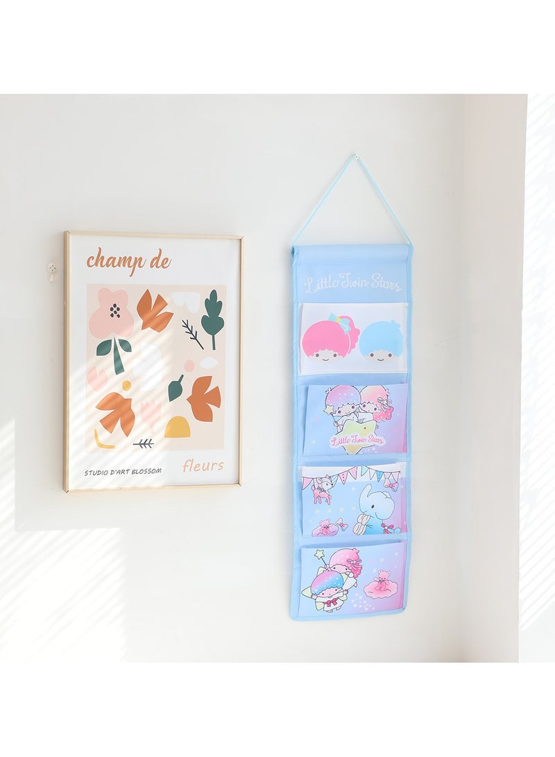 general 4 Pieces Cute Cartoon Hanging Closet Organiser and Storage Cabinet, 4 Shelves Closet Hanging Storage Shelf Girls Bedroom - Image 4