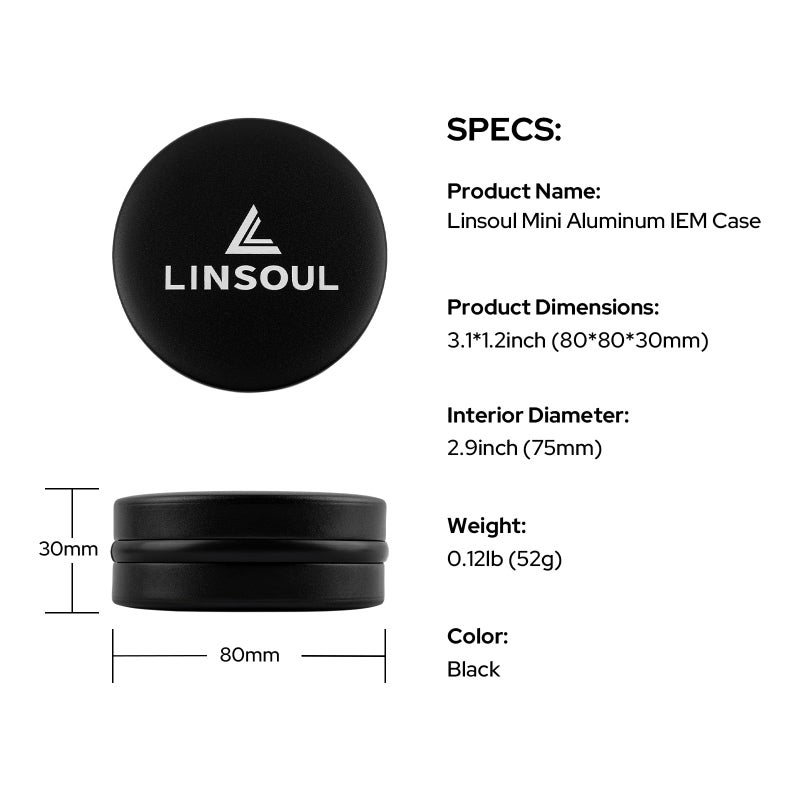 Linsoul Mini Portable Aluminum Storage Earphone Case, Water Resistant, Hard Protective Traval Carrying Case for KZ ZS10 PRO, Kiwi Ears Orchestra lite/Singolo/Cadenza, Simgot EA500LM, Tangzu Wan'er - Image 3