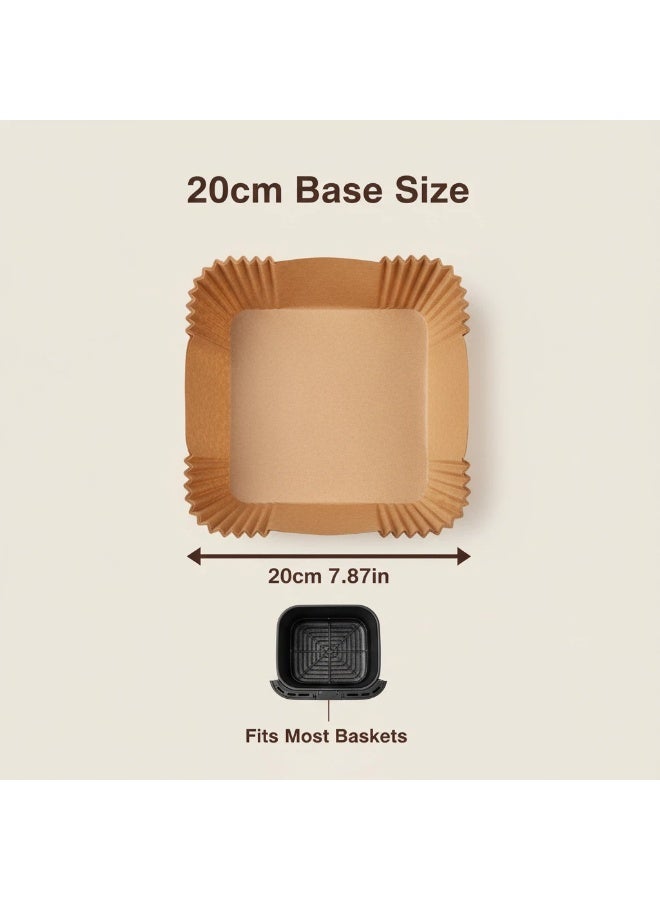 Disposable Air Fryer Non-stick Paper Liners, 100 Sheets (9 inches Unbleached, Suitable for Microwave Baking) - Image 4