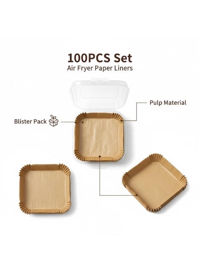 Disposable Air Fryer Non-stick Paper Liners, 100 Sheets (9 inches Unbleached, Suitable for Microwave Baking) - Image 5