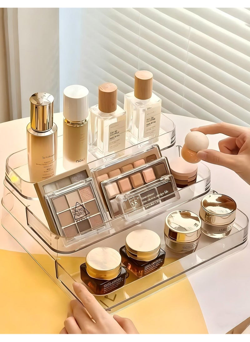 Clear Acrylic Perfume Organizer, Widen 3-Tiered Perfume Holder, Sturdy Display Stand for Cosmetics, Lotion, Skincare, Figurines and Seasoning Jars, Transparent Storage Rack For Dresser, Bathroom, Kitchen Countertop Cabinet, No Assembly Display Risers - Image 5