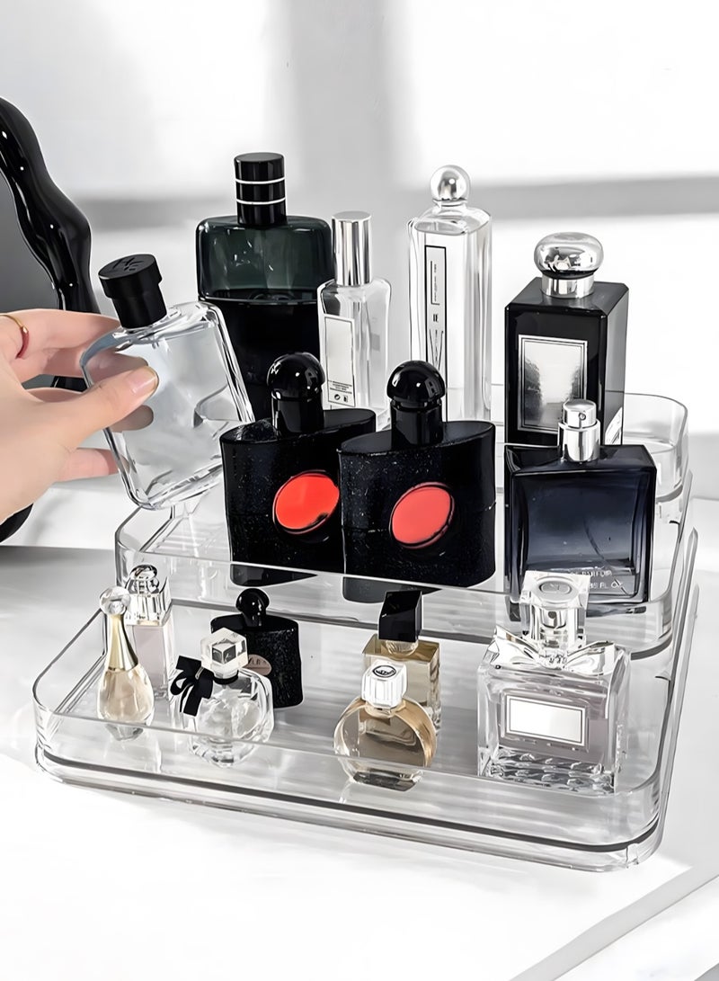 Clear Acrylic Perfume Organizer, Widen 3-Tiered Perfume Holder, Sturdy Display Stand for Cosmetics, Lotion, Skincare, Figurines and Seasoning Jars, Transparent Storage Rack For Dresser, Bathroom, Kitchen Countertop Cabinet, No Assembly Display Risers - Image 4