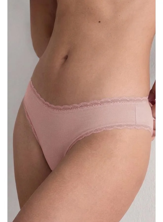 Aytuğ Corn Modal Lace Cheeky Thong Salmon.