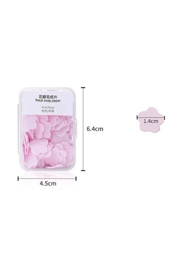 Generic 8 Pcs Petal Shape Soap Flakes Hand Soap Sheets, Mini Portable Antibacterial Soap Sheets the Box, Disposable Travel Scented Bath Slice Sheet Foaming Paper Soap (Colorful)  - Image 4
