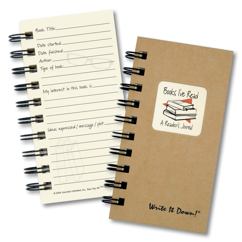 Write it Down series by Journals Unlimited, Guided Journal, Books I've Read, A Reader's Journal, Mini-Size 3â€x5.5â€, Kraft Hard Cover, Made in USA