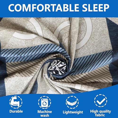 AVI 180 TC Bedsheet King Size Bed Glace Cotton with 2 Pillow Covers | 110 GSM Soft Brushed Microfiber King Size Bedsheet Cotton - Breathable & Wrinkle Free - (223 x 241 CM, Blue & Grey) - Image 3