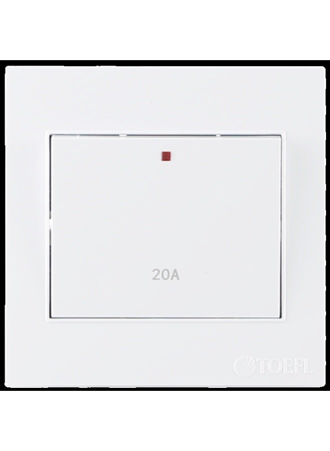 TOEFL Square heater switch, 20 amp, plain white color, TOEFL - Image 1
