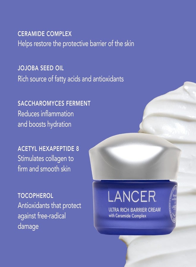 Lancer Ultra Rich Barrier Cream with Ceramide and Jojoba, Intense Moisturizing Skin Barrier Repair Cream for Dry Skin and Wrinkles (1.7 oz) - Image 5