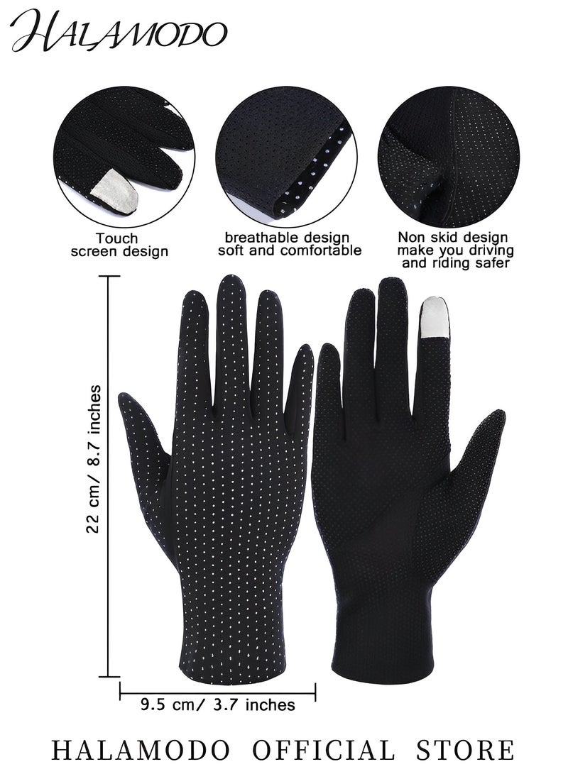 HALAMODO Women's Sunscreen Gloves Riding Touch Screen Outdoor UV Protection Gloves Thin Driving Gloves Breathable Lightweight Cycling Gloves for Outdoor Activities  - Image 3