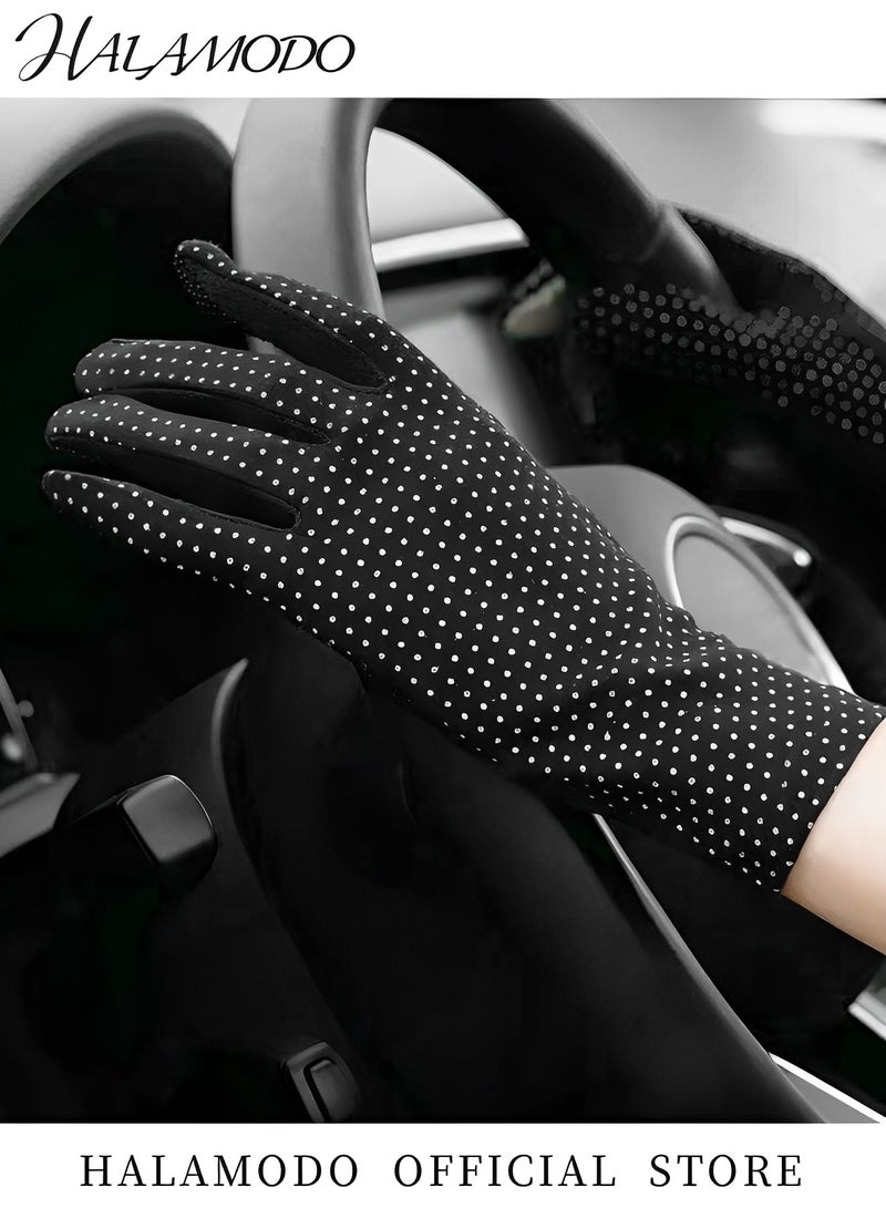 HALAMODO Women's Sunscreen Gloves Riding Touch Screen Outdoor UV Protection Gloves Thin Driving Gloves Breathable Lightweight Cycling Gloves for Outdoor Activities  - Image 5