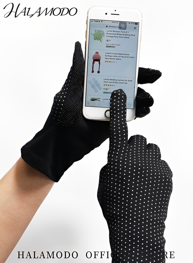 HALAMODO Women's Sunscreen Gloves Riding Touch Screen Outdoor UV Protection Gloves Thin Driving Gloves Breathable Lightweight Cycling Gloves for Outdoor Activities  - Image 4