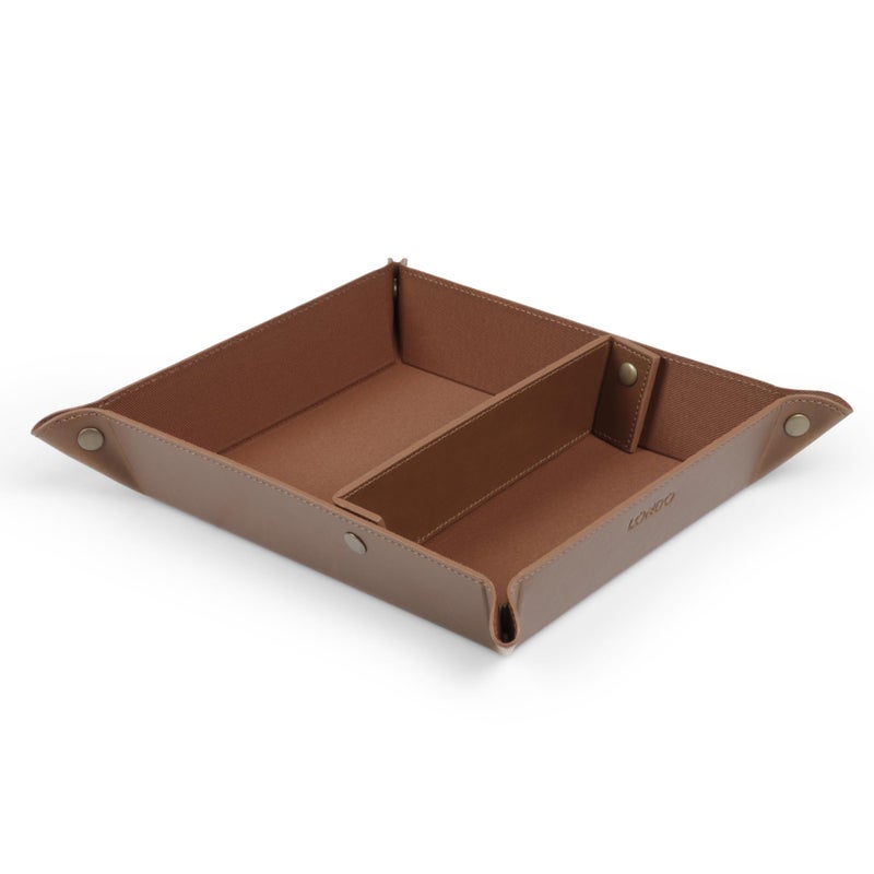 Londo Leather Tray Organizer - Practical Lightweight Water Resistant Computer Table Desk Storage Box for Wallets, Watches, Keys, Coins, Cell Phones and Office Equipment - Image 4