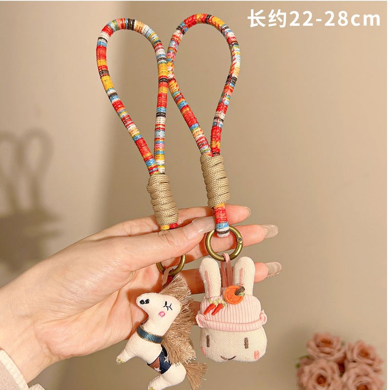 Korean Handmade Plush Cartoon Pendant Doll Keychain – Cute Bag Accessory - Image 5