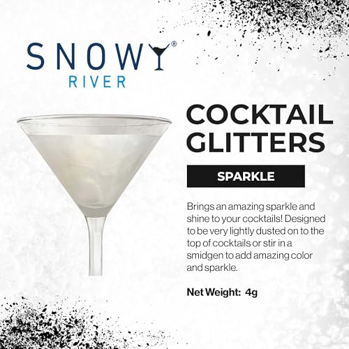 Snowy River تألق كوكتيل قابل للأكل من سنوي ريفر - جليتر مشروبات طبيعي قابل للأكل للكوكتيلات، النبيذ، الشمبانيا والصودا، مثالي للحفلات أو لتزيين الكعك (4 جرام، تألق) - Image 2