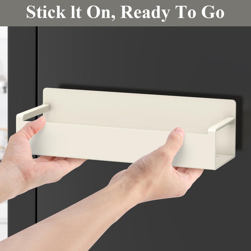 HuggieGems 4 Pack Magnetic Spice Rack Organizer for Refrigerator and Oven, Cream White Fridge Organizers and Storage for Kitchen - Image 5