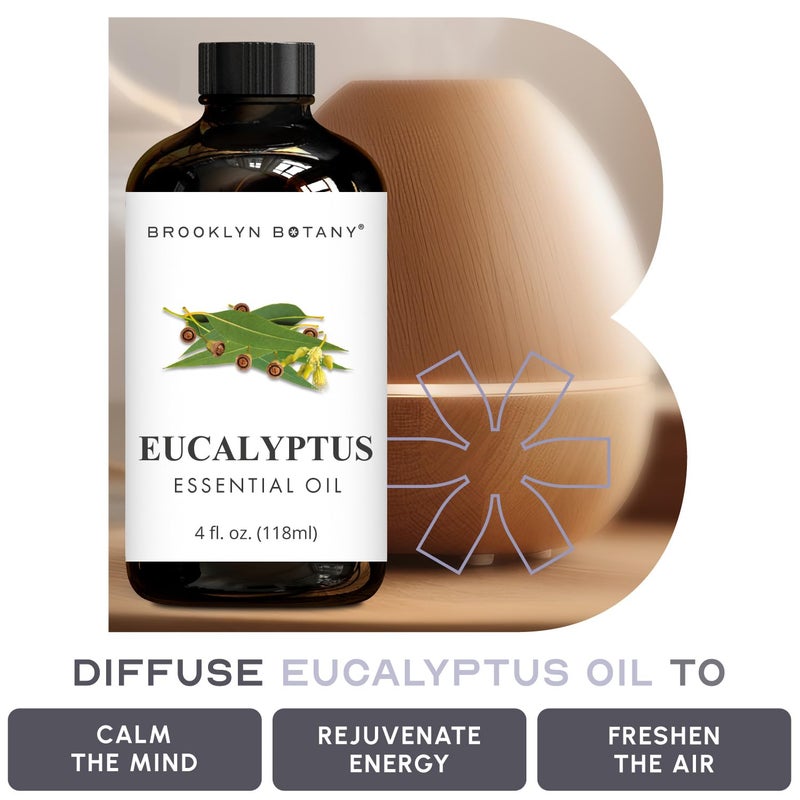 Brooklyn Botany Eucalyptus Essential Oil - Huge 3.99 Fl Oz - 100% Pure and Natural - Premium Grade with Dropper - for Aromatherapy and Diffuser - Image 3