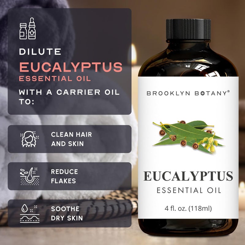 Brooklyn Botany Eucalyptus Essential Oil - Huge 3.99 Fl Oz - 100% Pure and Natural - Premium Grade with Dropper - for Aromatherapy and Diffuser - Image 4