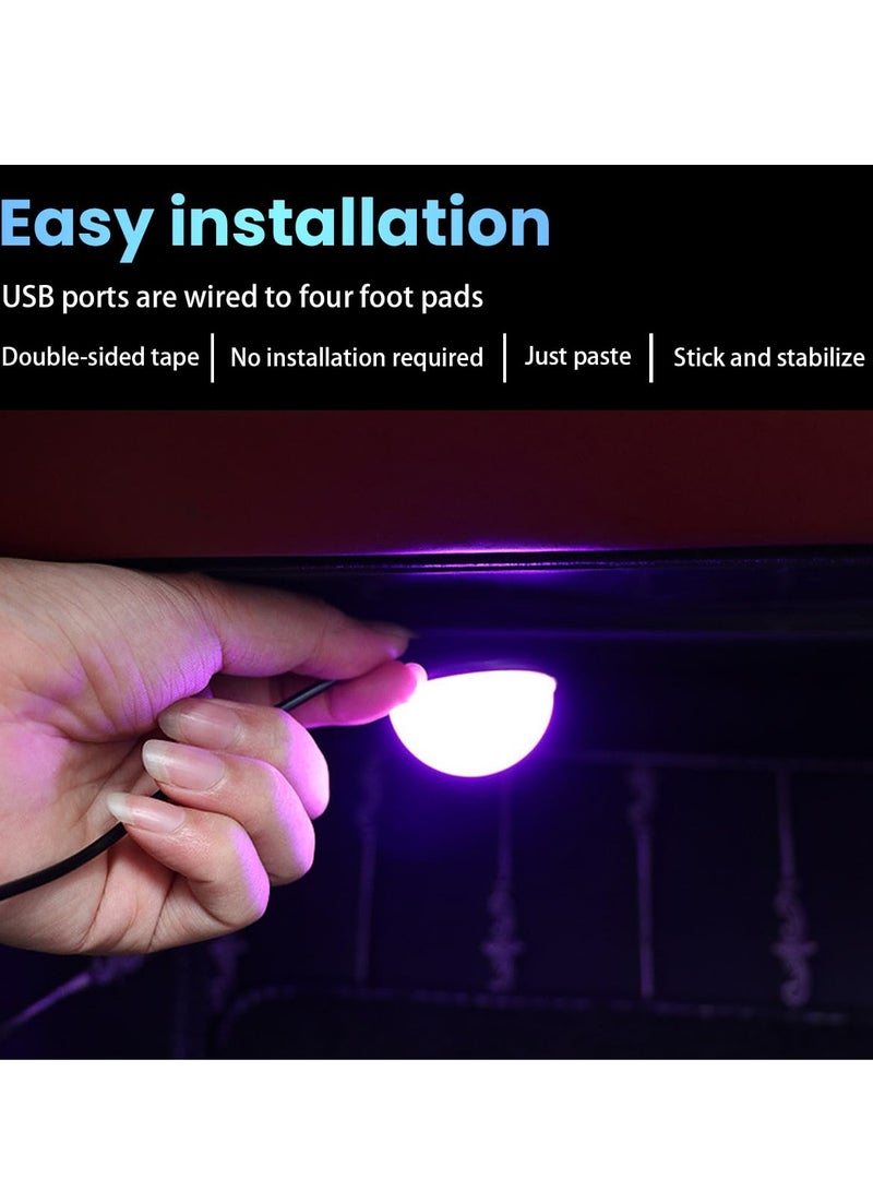 SOLARAE Car Interior LED Lights, Automotive Ambient Neon Light Kit with USB Port, Car Accessories, 4 in 1 Decoration Lights for Car, Garden, Home, Party - Image 5