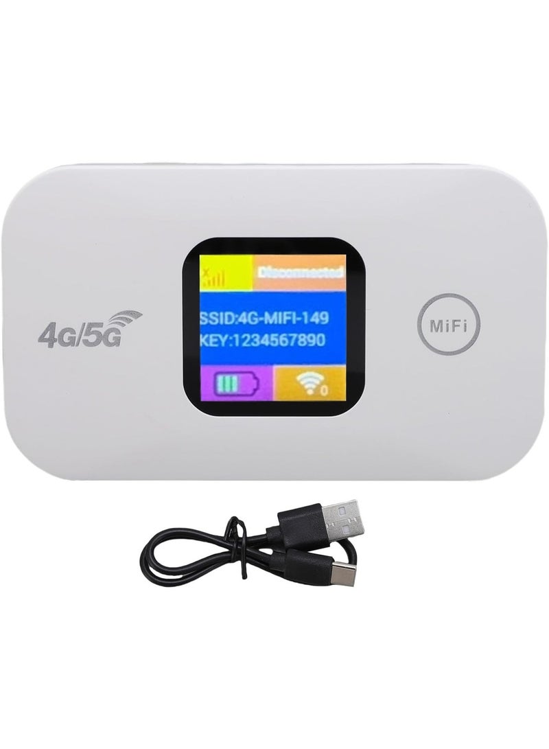 Salab راوتر محمول 4G 5G واي فاي مع فتحة SIM، واي فاي للسفر مع شاشة LED، سرعة تصل إلى 300 ميجابت في الثانية، 10 أجهزة متصلة، نقطة اتصال Cat4 LTE MiFi، بطارية 3000 مللي أمبير - Image 3
