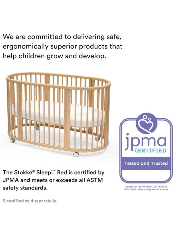 STOKKE - Sleepi Mattress, White Four Layers of Breathable 3D Mesh For Safe Sleep offers Comfort And Support For Children Washable - Image 1