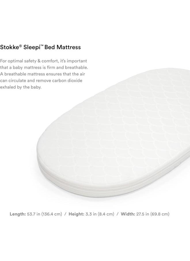 STOKKE - Sleepi Mattress, White Four Layers of Breathable 3D Mesh For Safe Sleep offers Comfort And Support For Children Washable - Image 1