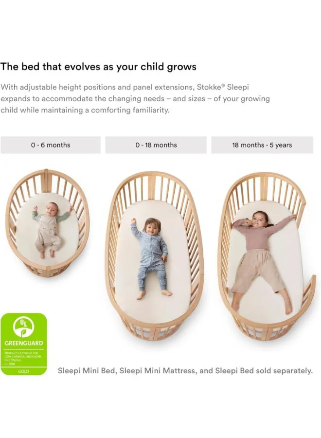 STOKKE Sleepi Mattress, White Four Layers of Breathable 3D Mesh For Safe Sleep offers Comfort And Support For Children Washable
