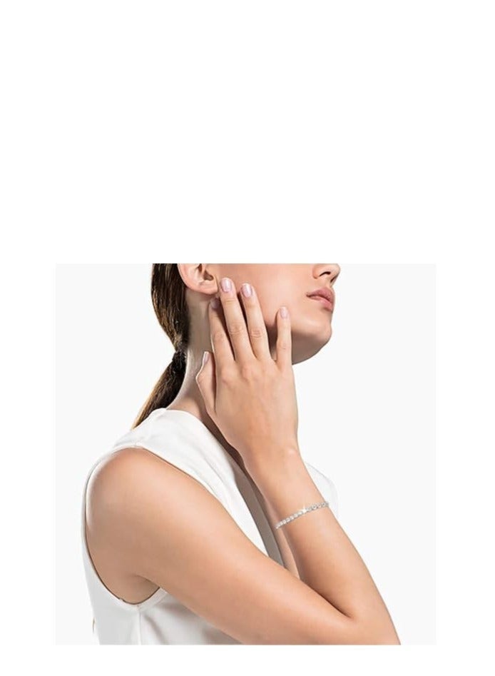 جيفت أساور نسائية مطلية بالذهب الأبيض، مرصعة بالألماس، مرصعة بزركونيا مكعب AAA+، بتصميم كلاسيكي أنيق، قابلة للتعديل، مناسبة كهدية زفاف. - Image 5