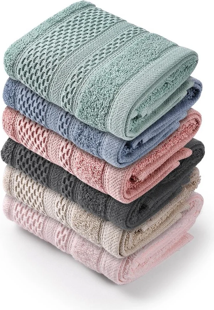 بلونيتي Softy - Natural Cotton Set of 6 Guest Bath / Kitchen Towels - 30 x 50 cm Multi Color