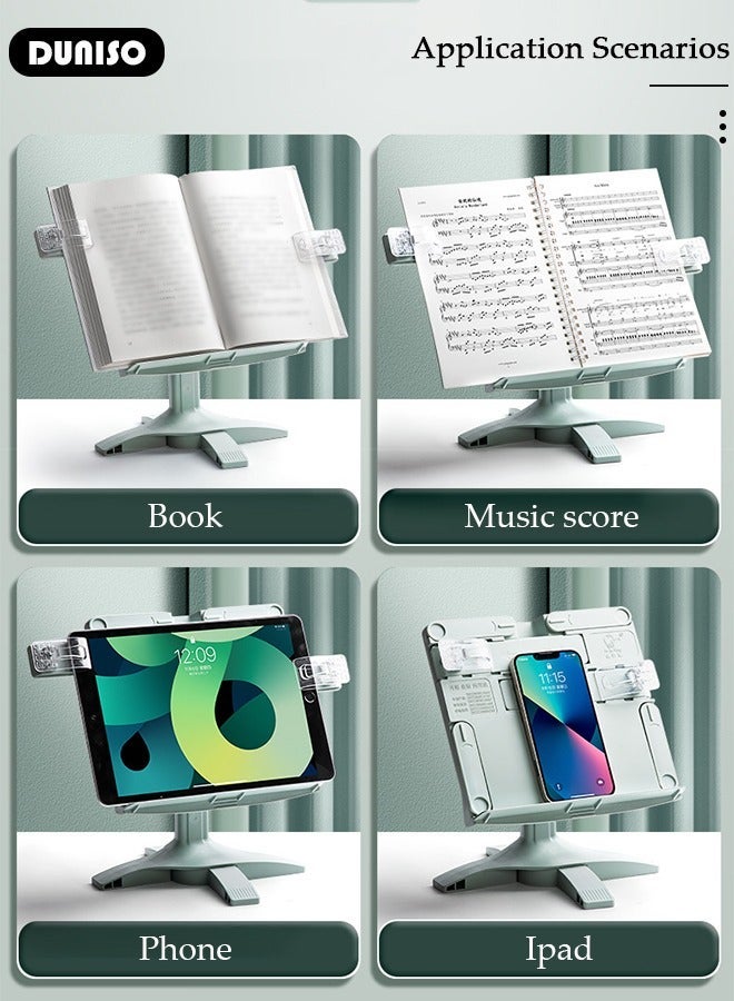 DUNISO Book Stand Holder for Kids Portable Sturdy Book Stand Multi Heights Angles Adjustable Foldable Book Rest, Reading Free Hand Holder for Hard Covers Paperbacks CookBooks TextBooks Magazines - Image 5