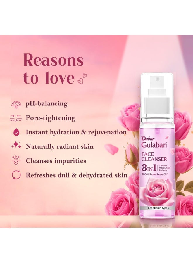 Dabur Gulabari Rose Glow Kit | Rose Water, Face Cleanser, Body Lotion & Shower Gel | With Free Amla Hair Oil & Travel Pouch | Skincare Gift Box for Glowing Skin & Strong Hair | 6 Piece Gift Set - Image 2
